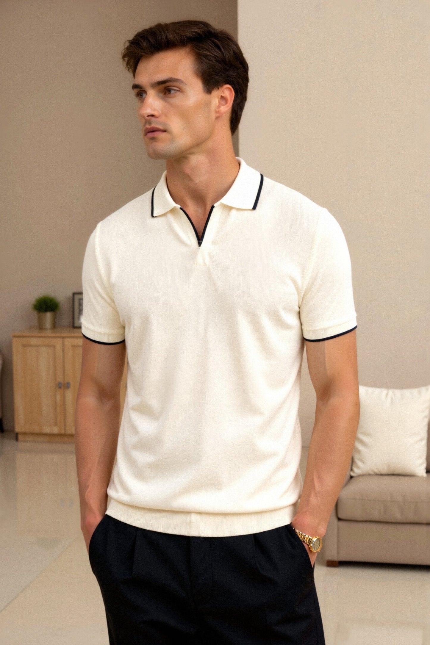 VALTO Contrast Slim Fitted Polo