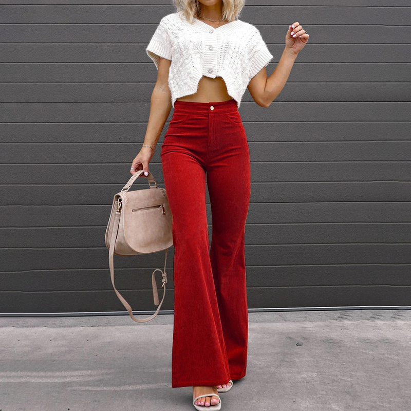 Stine - Stylish High Waist Flared Trousers