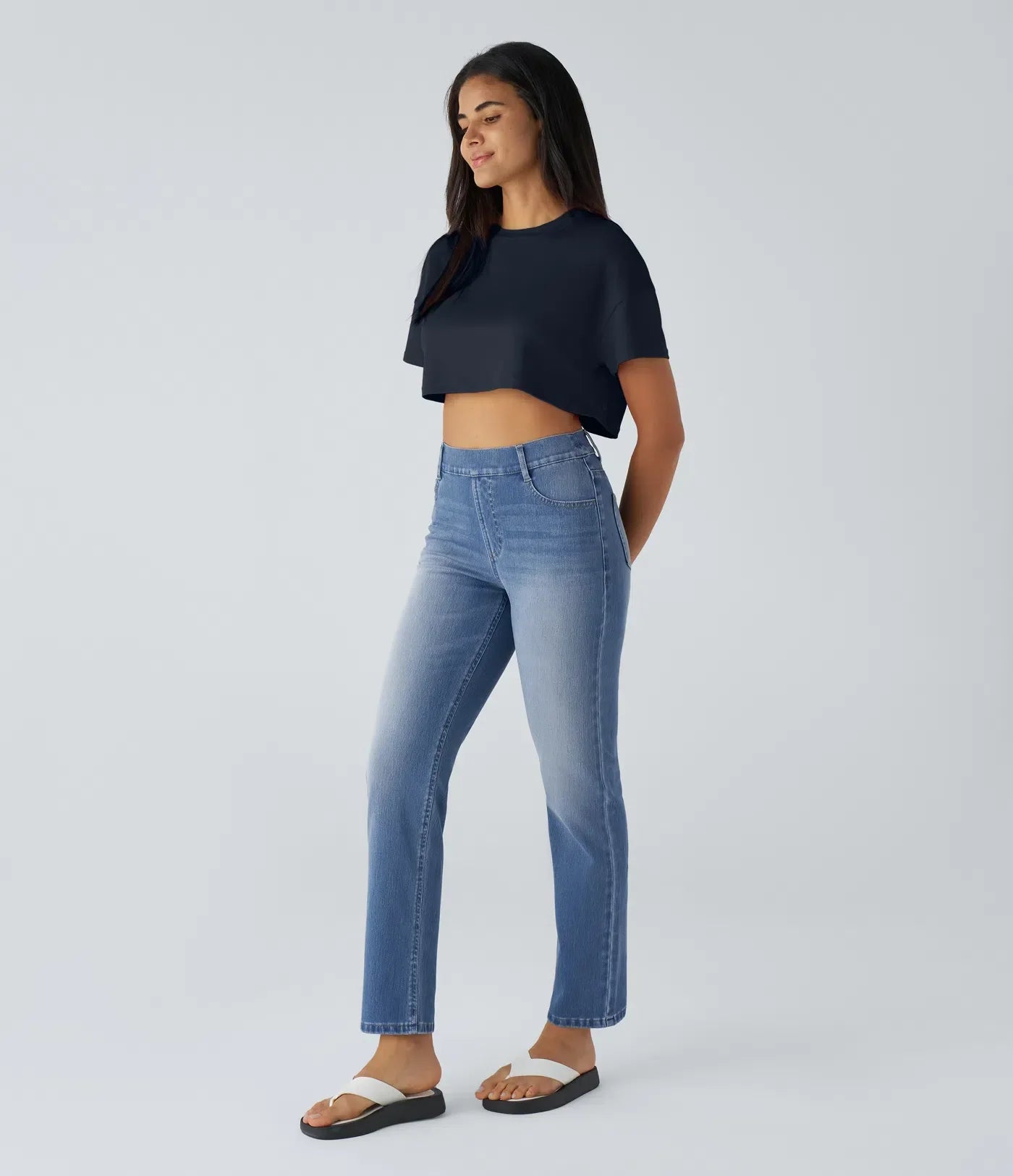 Anna | Elastic high-waisted trousers