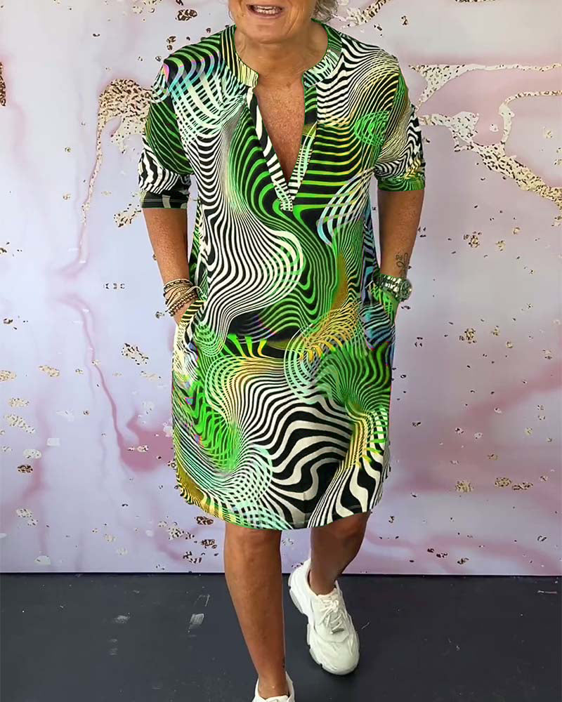 Mariah | Retro wavy dress with pockets