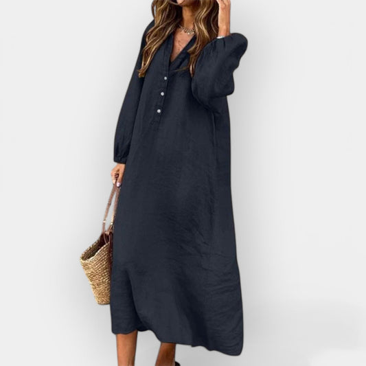 NIMA | Comfortable V-neck Linen Dress