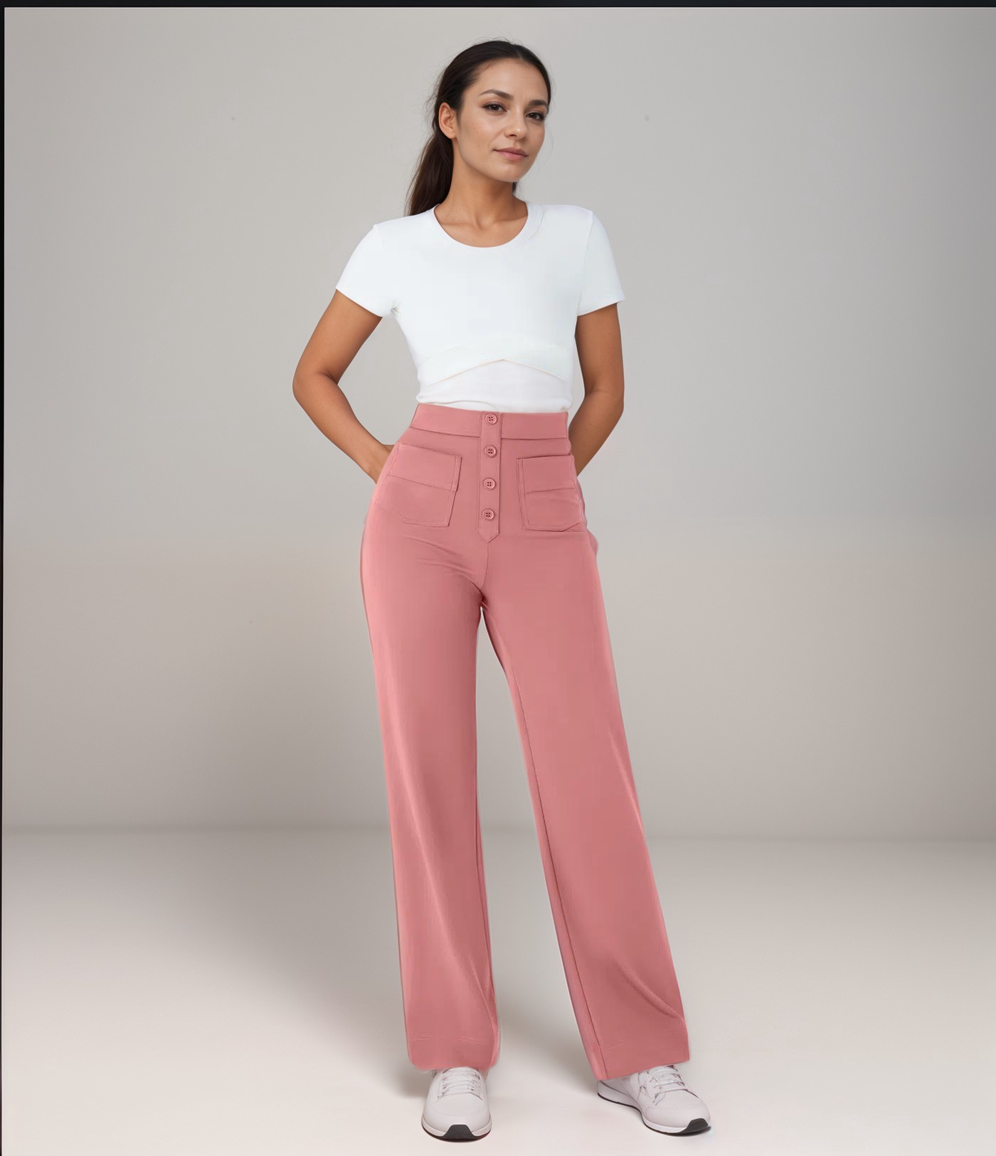 Elsa | Elastische broek met hoge taille