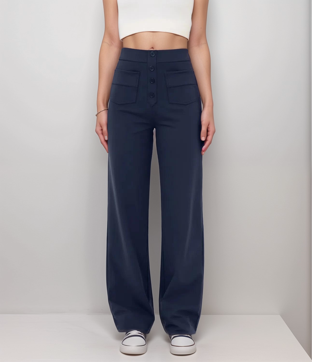 Elsa | Elastische broek met hoge taille