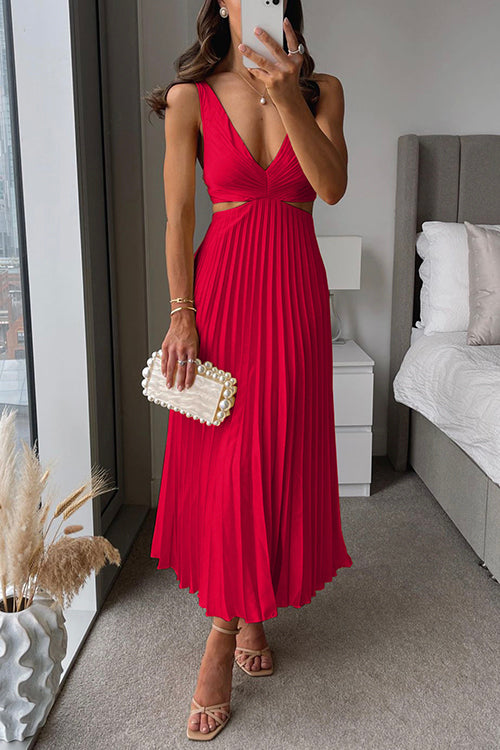 Elsa | Elegant pleated maxi dress
