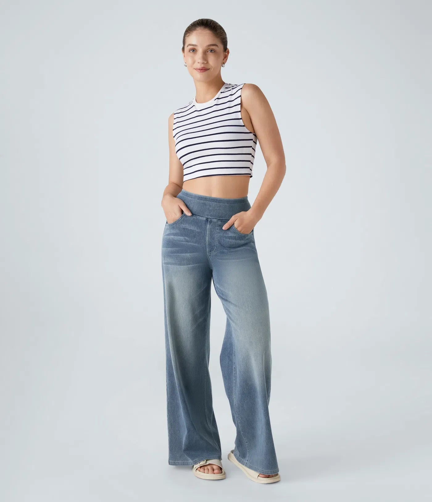 Eva | Elastic trousers with high waist