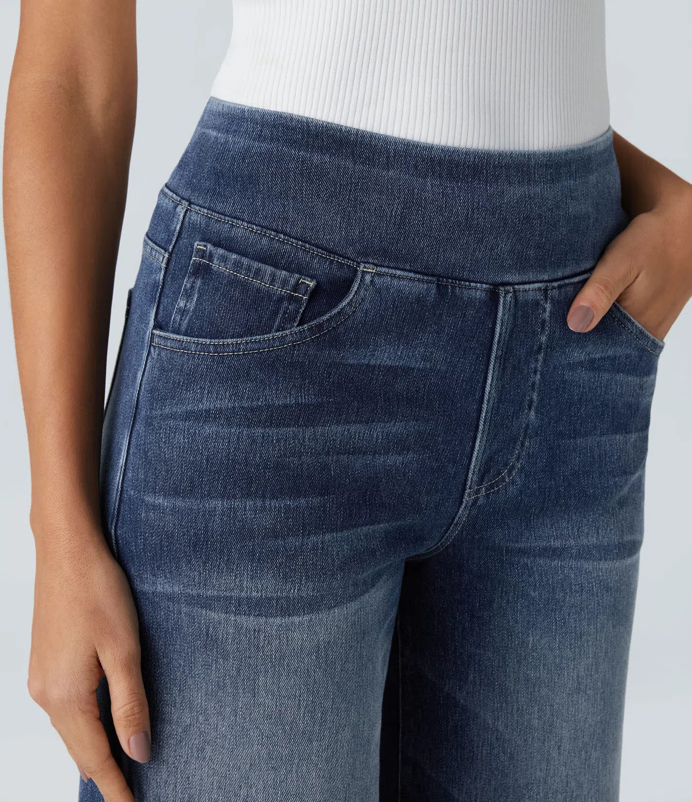 Eva | Elastic trousers with high waist